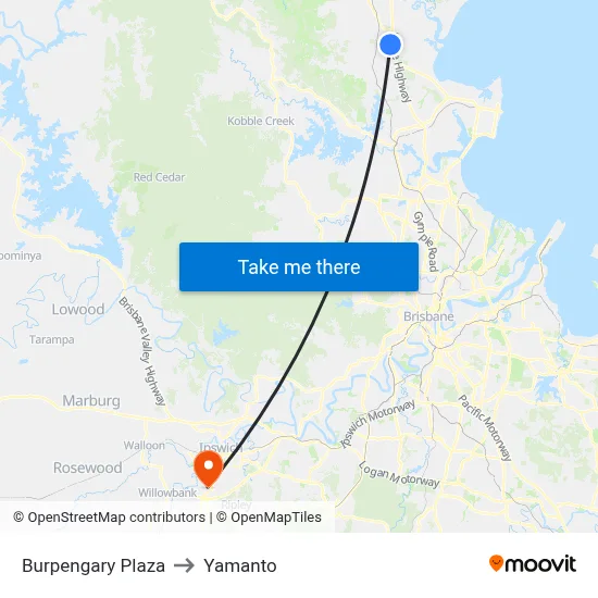 Burpengary Plaza to Yamanto map
