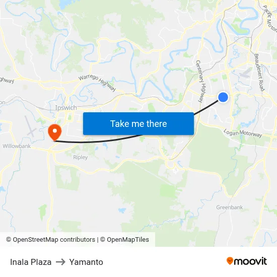 Inala Plaza to Yamanto map