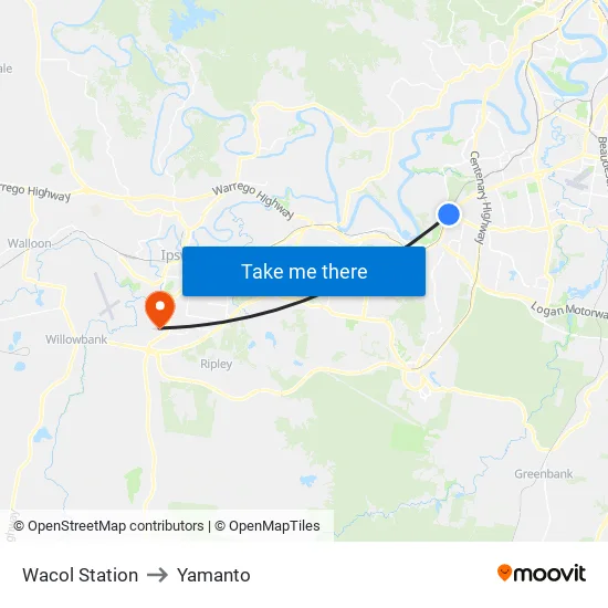 Wacol Station to Yamanto map