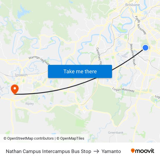 Nathan Campus Intercampus Bus Stop to Yamanto map