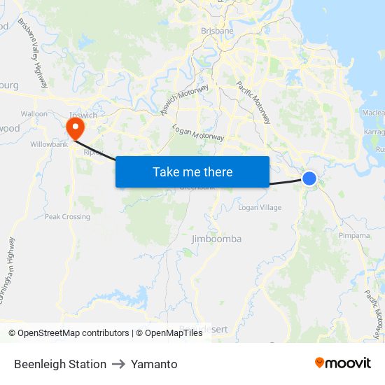 Beenleigh Station to Yamanto map