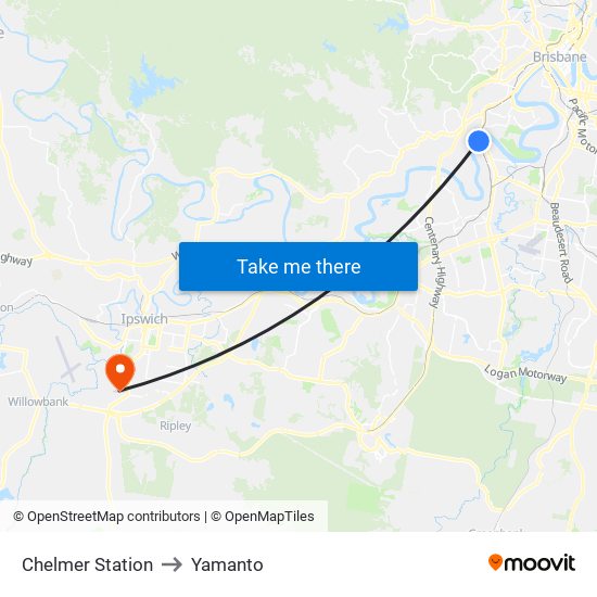 Chelmer Station to Yamanto map