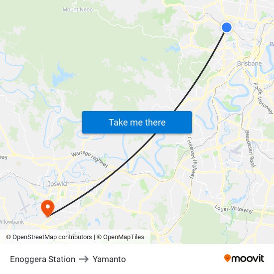 Enoggera Station to Yamanto map