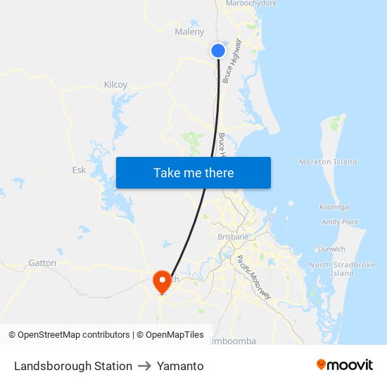 Landsborough Station to Yamanto map