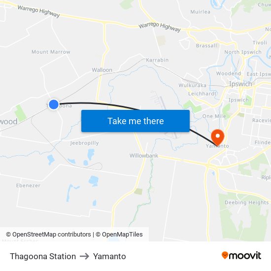 Thagoona Station to Yamanto map