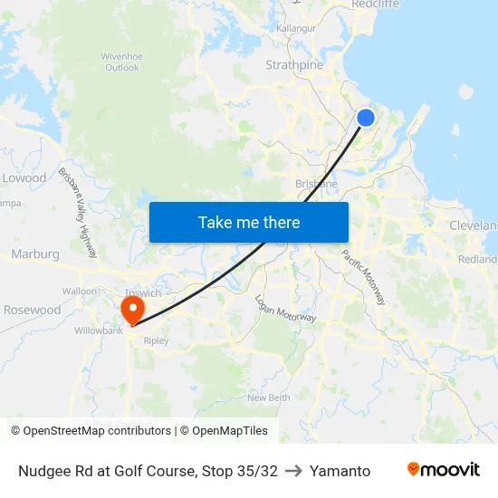 Nudgee Rd at Golf Course, Stop 35/32 to Yamanto map