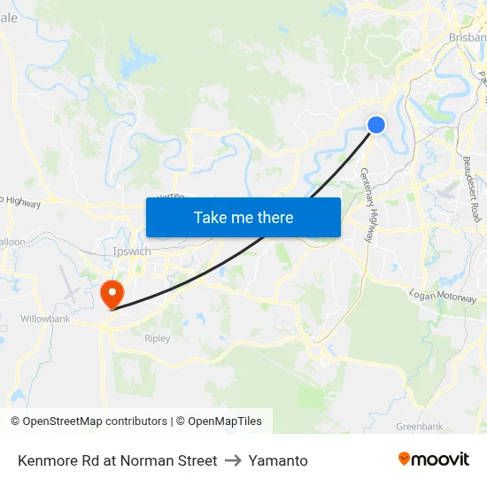 Kenmore Rd at Norman Street to Yamanto map