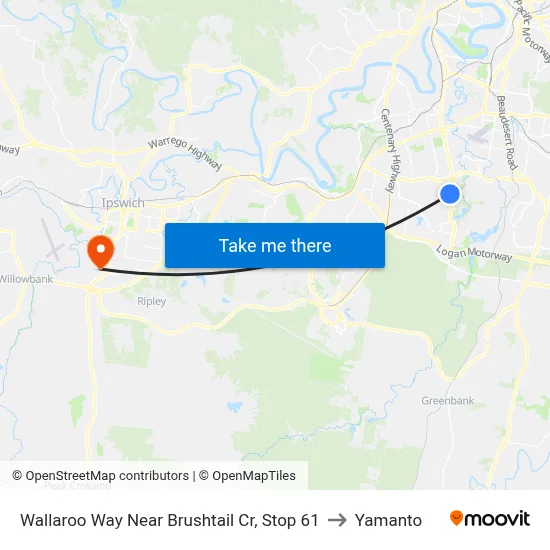Wallaroo Way Near Brushtail Cr, Stop 61 to Yamanto map