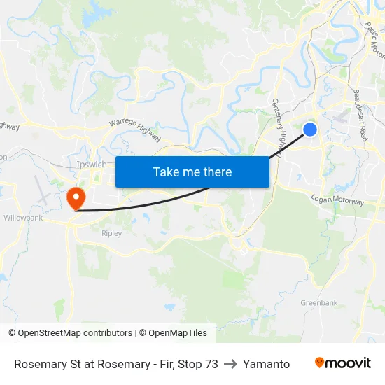 Rosemary St at Rosemary - Fir, Stop 73 to Yamanto map