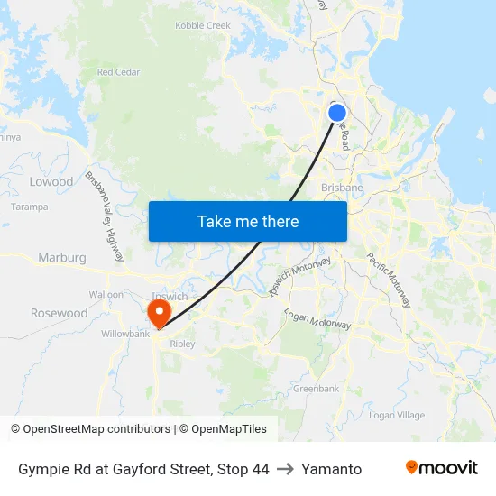 Gympie Rd at Gayford Street, Stop 44 to Yamanto map