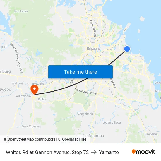 Whites Rd at Gannon Avenue, Stop 72 to Yamanto map