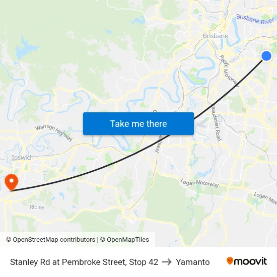 Stanley Rd at Pembroke Street, Stop 42 to Yamanto map