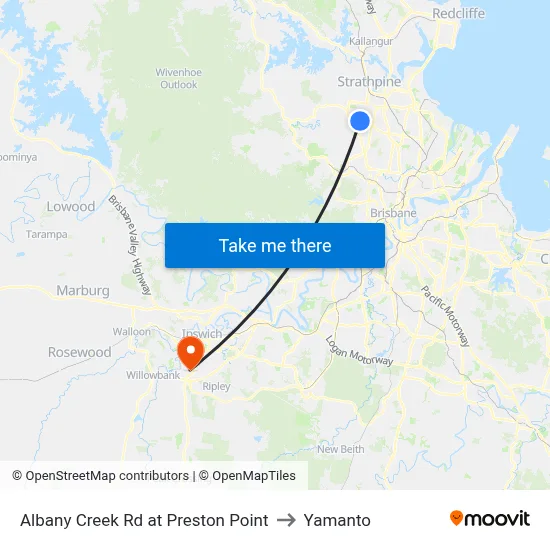 Albany Creek Rd at Preston Point to Yamanto map