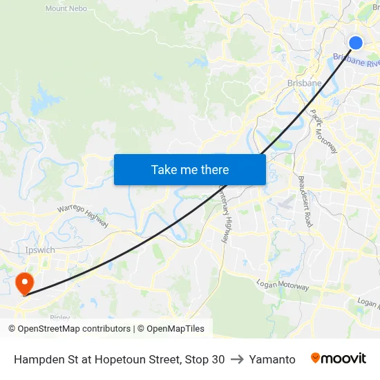 Hampden St at Hopetoun Street, Stop 30 to Yamanto map