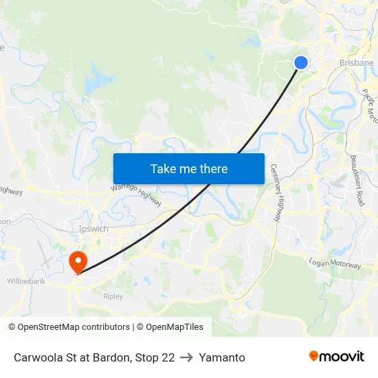 Carwoola St at Bardon, Stop 22 to Yamanto map