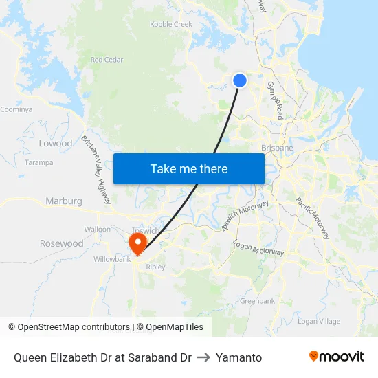Queen Elizabeth Dr at Saraband Dr to Yamanto map