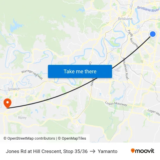 Jones Rd at Hill Crescent, Stop 35/36 to Yamanto map