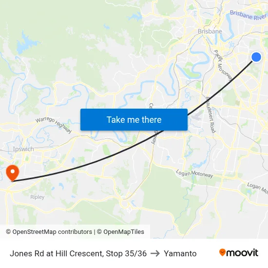 Jones Rd at Hill Crescent, Stop 35/36 to Yamanto map