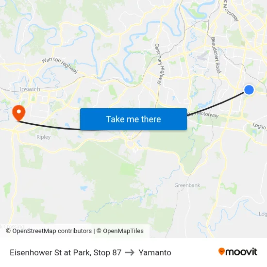 Eisenhower St at Park, Stop 87 to Yamanto map
