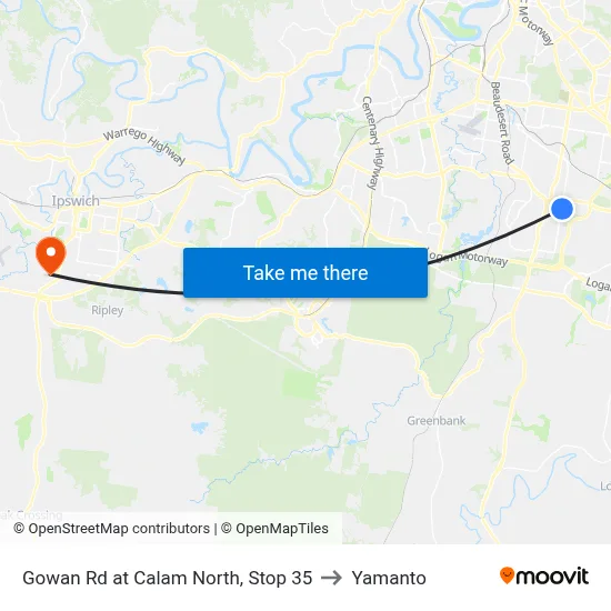 Gowan Rd at Calam North, Stop 35 to Yamanto map