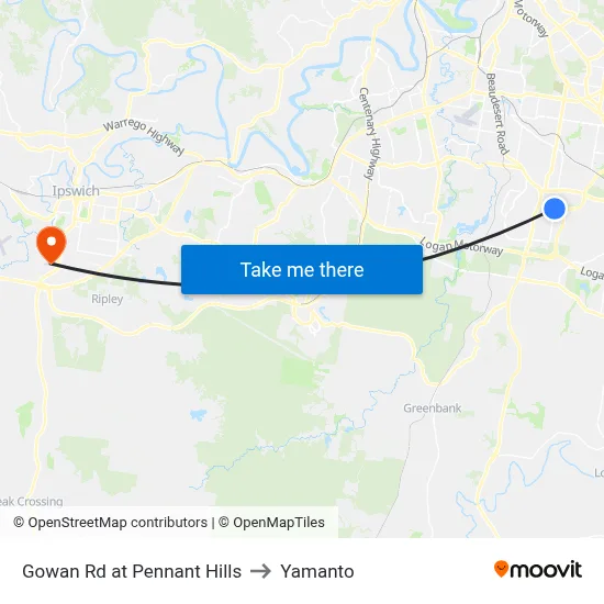 Gowan Rd at Pennant Hills to Yamanto map