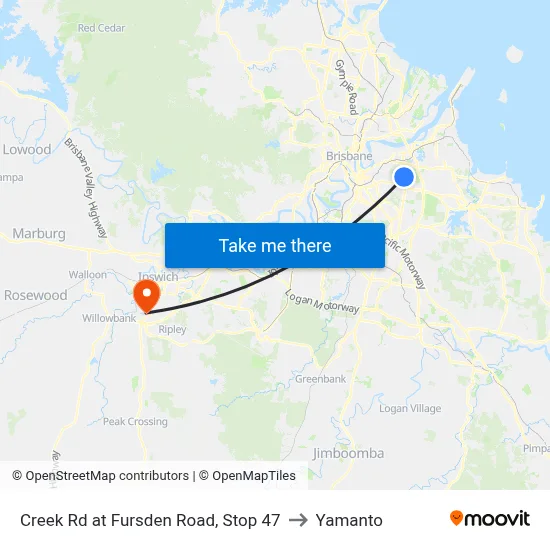 Creek Rd at Fursden Road, Stop 47 to Yamanto map