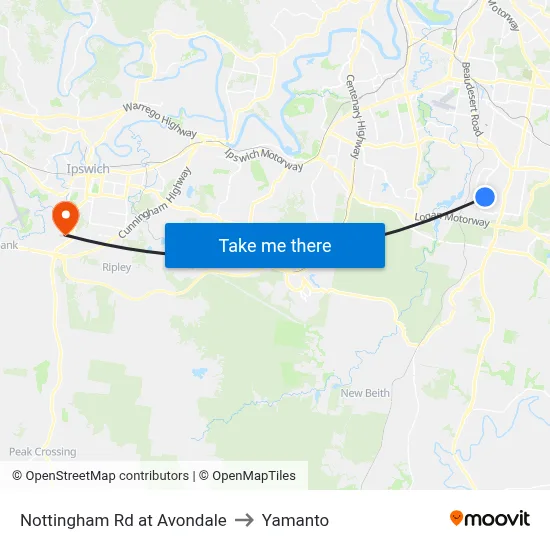 Nottingham Rd at Avondale to Yamanto map