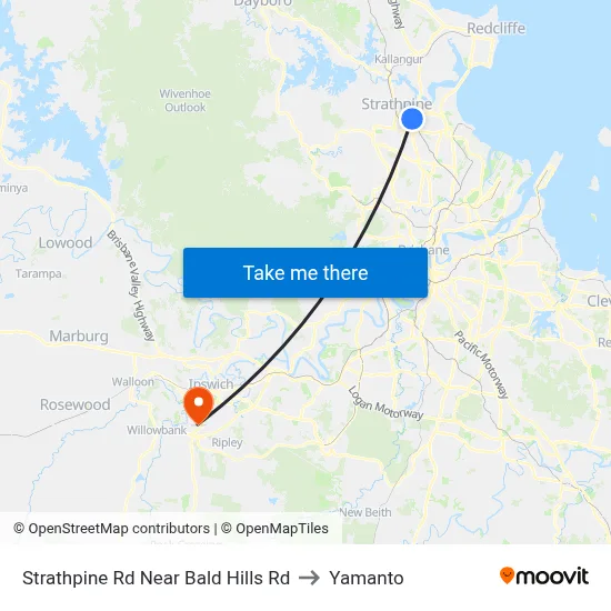 Strathpine Rd Near Bald Hills Rd to Yamanto map