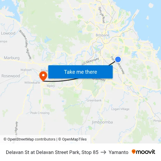 Delavan St at Delavan Street Park, Stop 85 to Yamanto map