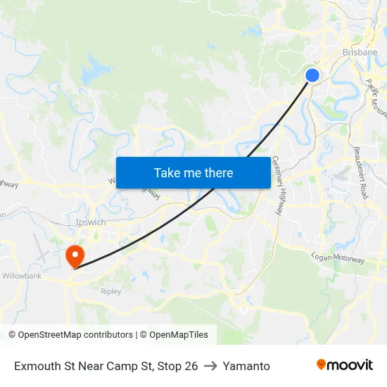 Exmouth St Near Camp St, Stop 26 to Yamanto map