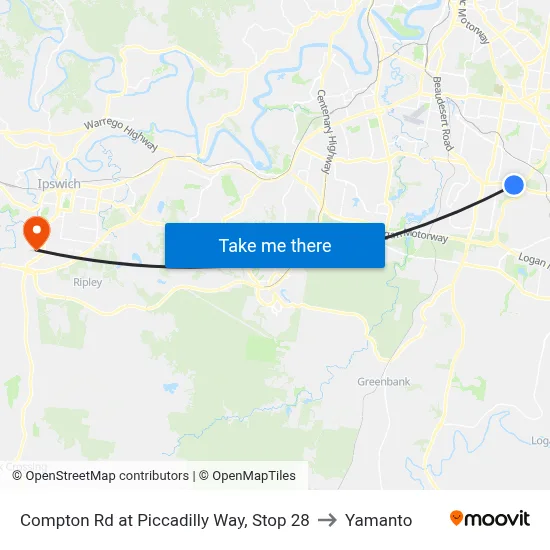 Compton Rd at Piccadilly Way, Stop 28 to Yamanto map
