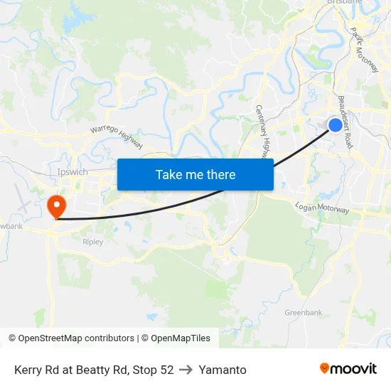 Kerry Rd at Beatty Rd, Stop 52 to Yamanto map