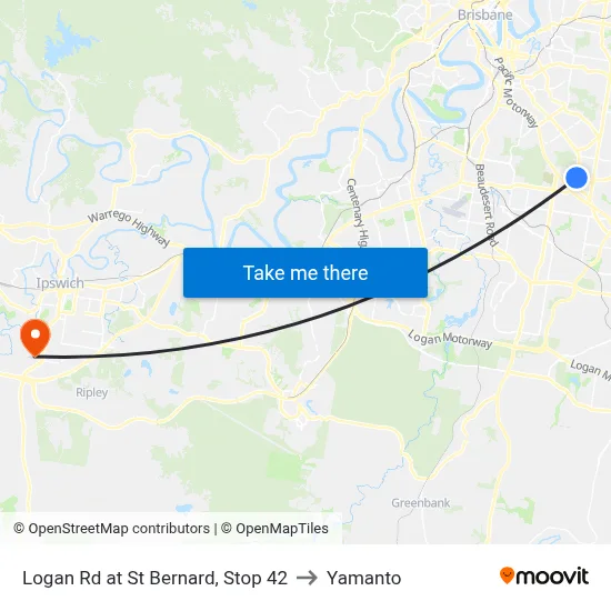Logan Rd at St Bernard, Stop 42 to Yamanto map