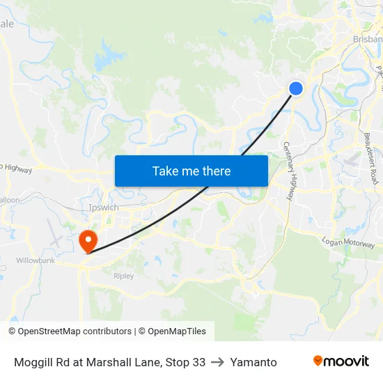 Moggill Rd at Marshall Lane, Stop 33 to Yamanto map