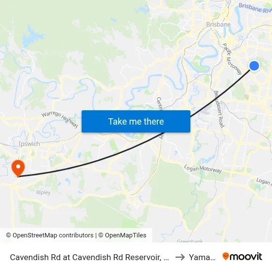 Cavendish Rd at Cavendish Rd Reservoir, Stop 40 to Yamanto map