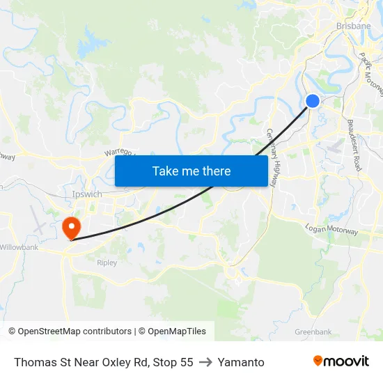 Thomas St Near Oxley Rd, Stop 55 to Yamanto map