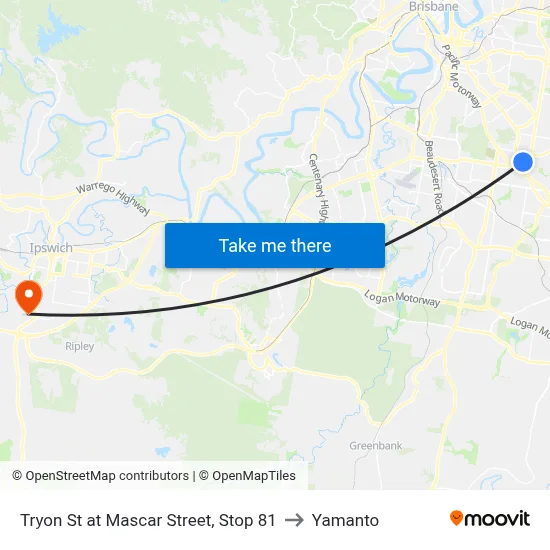 Tryon St at Mascar Street, Stop 81 to Yamanto map