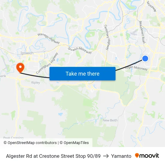 Algester Rd at Crestone Street Stop 90/89 to Yamanto map