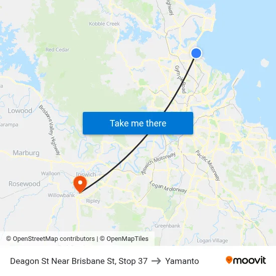 Deagon St Near Brisbane St, Stop 37 to Yamanto map