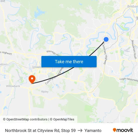 Northbrook St at Cityview Rd, Stop 59 to Yamanto map