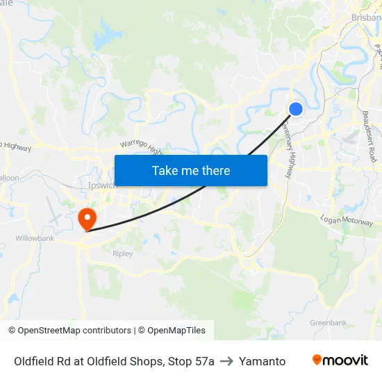 Oldfield Rd at Oldfield Shops, Stop 57a to Yamanto map