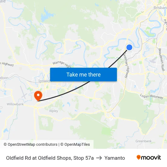 Oldfield Rd at Oldfield Shops, Stop 57a to Yamanto map