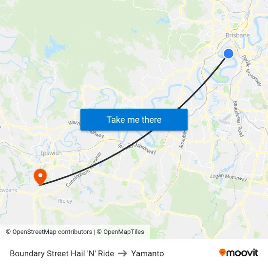 Boundary Street Hail 'N' Ride to Yamanto map