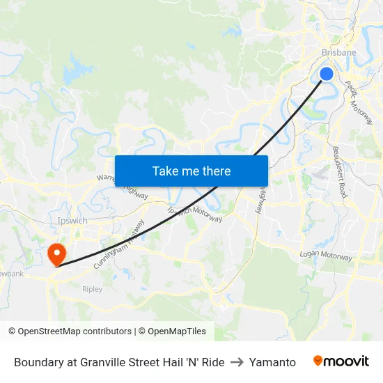 Boundary at Granville Street Hail 'N' Ride to Yamanto map