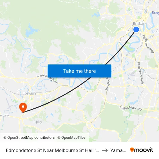 Edmondstone St Near Melbourne St Hail 'N' Ride to Yamanto map