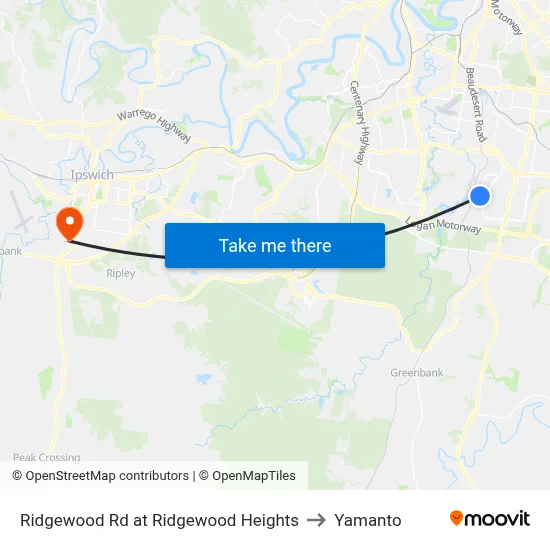 Ridgewood Rd at Ridgewood Heights to Yamanto map