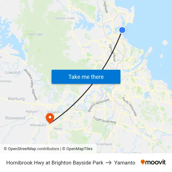 Hornibrook Hwy at Brighton Bayside Park to Yamanto map
