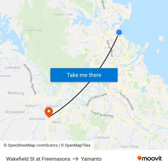 Wakefield St at Freemasons to Yamanto map