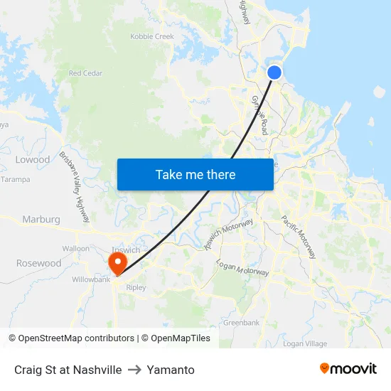 Craig St at Nashville to Yamanto map