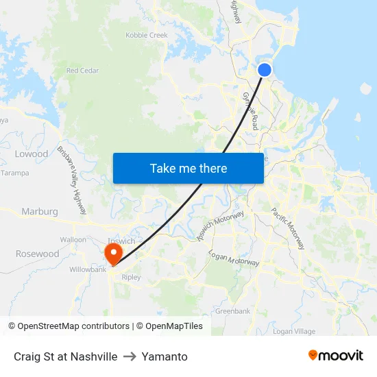 Craig St at Nashville to Yamanto map